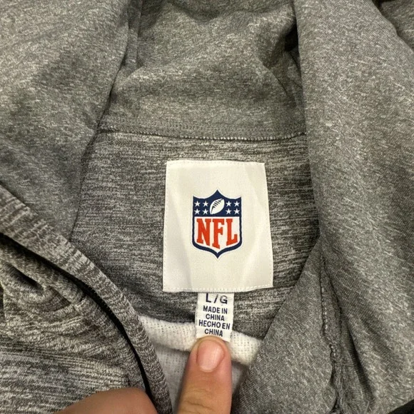 NFL Carolina Panthers Football‎ Gray Full-Zip Hoodie Sweat Shirt Size Large #368 - Picture 9 of 11